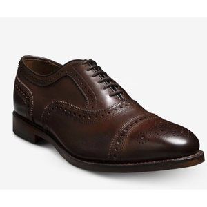ALLEN EDMONDS Strand Cap Toe Oxford Brogue Leather Shoes in Mahogany - Size 11.5